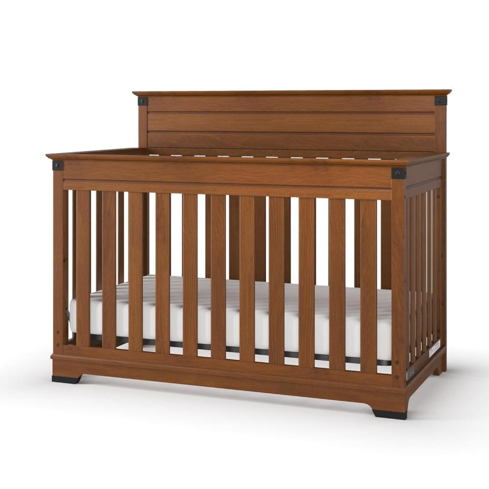 imageChild Craft Redmond 4in1 Convertible Crib Baby Crib Converts to Day Bed Toddler Bed and Full Size Bed 3 Adjustable Mattress Positions NonToxic Baby Safe Finish Coach CherryCoach Cherry