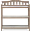 Child Craft Arch Top Infant Changing Table, Water-Resistant Pad and Safety Strap, Anti-Tip Kit Included to Prevent Tipping, Non-Toxic, Baby Safe Finish (Dapper Gray)(Dusty Heather)