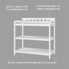 Child Craft Flat Top Infant Changing Table, Water-Resistant Pad and Safety Strap, Anti-Tip Kit Included to Prevent Tipping, Non-Toxic, Baby Safe Finish (Dapper Gray)(Matte White)