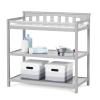 Child Craft Flat Top Infant Changing Table, Water-Resistant Pad and Safety Strap, Anti-Tip Kit Included to Prevent Tipping, Non-Toxic, Baby Safe Finish (Dapper Gray)(Cool Gray)
