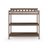 Child Craft Flat Top Infant Changing Table, Water-Resistant Pad and Safety Strap, Anti-Tip Kit Included to Prevent Tipping, Non-Toxic, Baby Safe Finish (Dapper Gray)(Dusty Heather)