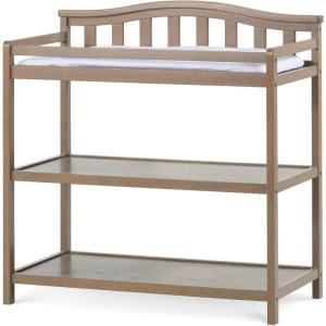 Child Craft Arch Top Infant Changing Table, Water-Resistant Pad and Safety Strap, Anti-Tip Kit Included to Prevent Tipping, Non-Toxic, Baby Safe Finish (Dapper Gray)(Dusty Heather)
