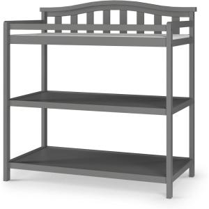 Child Craft Arch Top Infant Changing Table, Water-Resistant Pad and Safety Strap, Anti-Tip Kit Included to Prevent Tipping, Non-Toxic, Baby Safe Finish (Dapper Gray)(Cool Gray)