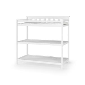 Child Craft Flat Top Infant Changing Table, Water-Resistant Pad and Safety Strap, Anti-Tip Kit Included to Prevent Tipping, Non-Toxic, Baby Safe Finish (Dapper Gray)(Matte White)