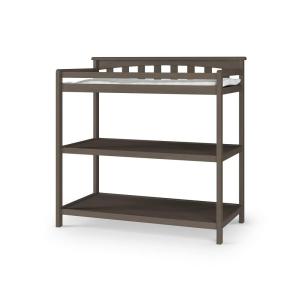 Child Craft Flat Top Infant Changing Table, Water-Resistant Pad and Safety Strap, Anti-Tip Kit Included to Prevent Tipping, Non-Toxic, Baby Safe Finish (Dapper Gray)(Dapper Gray)