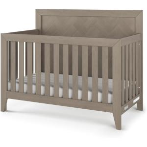 Child Craft Kieran 4-in-1 Convertible Baby Crib, Wooden Nursery Furniture Converts to Toddler Bed Daybed & Full-Size Bed, Adjustable Mattress Heights, Non-Toxic Baby Safe Finish (Crescent Gray) | 4-in-1 Crib, Non-Toxic Baby Safe, Adjustable(Crescent Gray)
