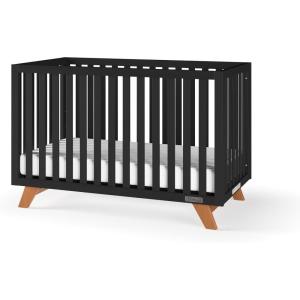 Child Craft SOHO 4-in-1 Convertible Crib, Baby Crib Converts to Day Bed, Toddler Bed and Full Size Bed, 3 Adjustable Mattress Positions, Non-Toxic, Baby Safe Finish (Ebony)