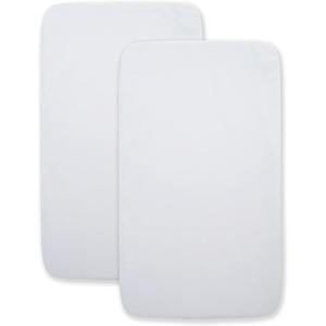 HALO BassiNest Beside Sleeper Fitted Sheets, 100% Organic Cotton, 2 Pack
