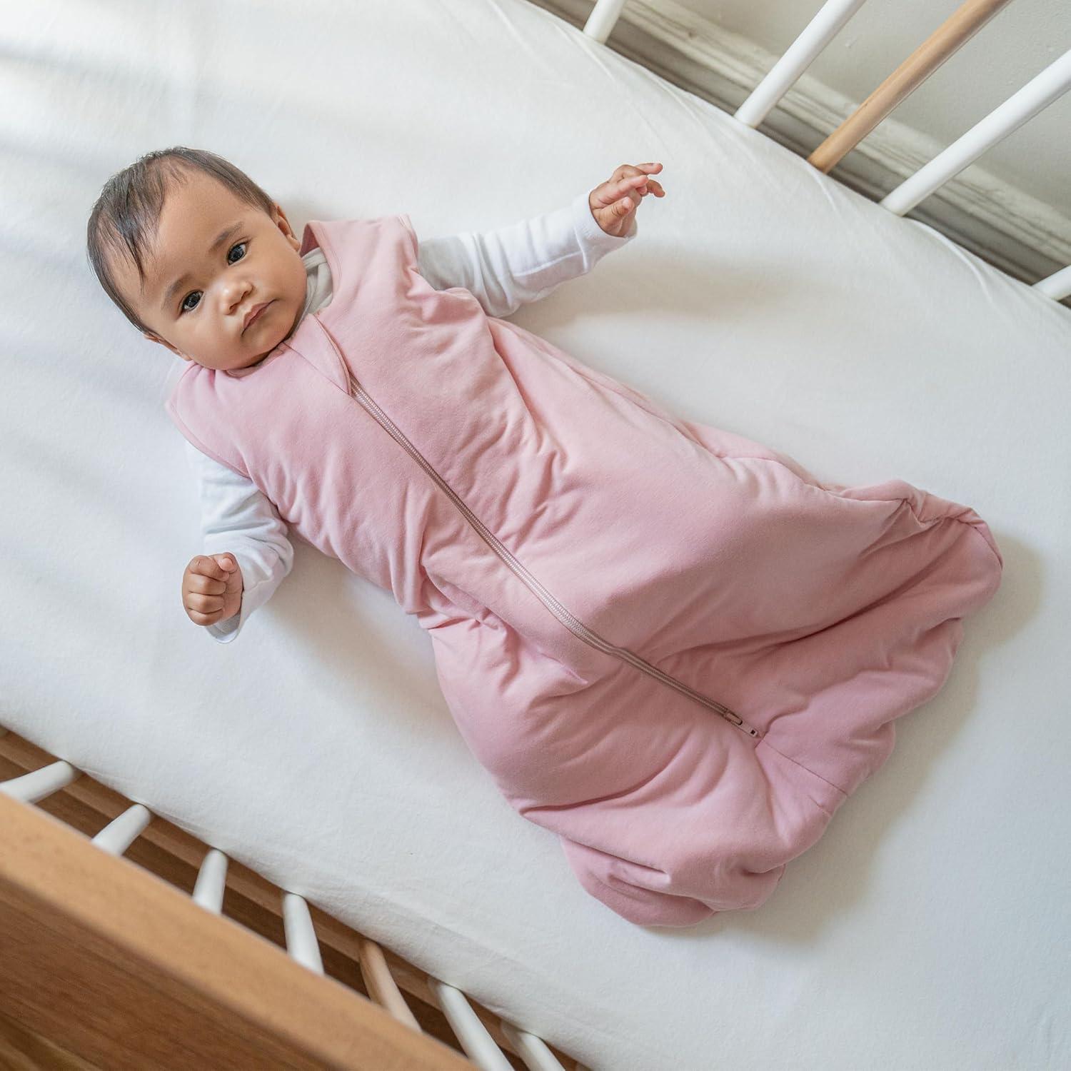 imageHALO SuperSoft Bamboo Wearable Blanket 15 TOG Buttery Soft Plush Baby Sleep Sack for Newborns Infants amp Toddlers HipHealthy Design Machine Washable 06 Months Small MauveDusty Pink