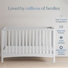 Child Craft London 4-in-1 Convertible Crib, Baby Crib Converts to Day Bed, Toddler Bed and Full Size Bed, 3 Adjustable Mattress Positions, Non-Toxic, Baby Safe Finish (Matte White)