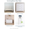 Child Craft London 4-in-1 Convertible Crib, Baby Crib Converts to Day Bed, Toddler Bed and Full Size Bed, 3 Adjustable Mattress Positions, Non-Toxic, Baby Safe Finish (Matte White)