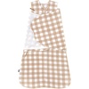 HALO 100% Cotton Sleepsack Swaddle, 3-Way Adjustable Wearable Blanket, TOG 1.5(Gingham Tan)