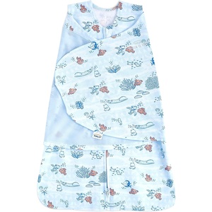 HALO 100% Cotton Sleepsack Swaddle, 3-Way Adjustable Wearable Blanket, TOG 1.5(Nemo Tie Dye)