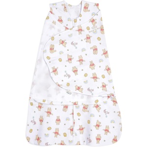 HALO 100% Cotton Sleepsack Swaddle, 3-Way Adjustable Wearable Blanket, TOG 1.5(Winnie Rainbows)
